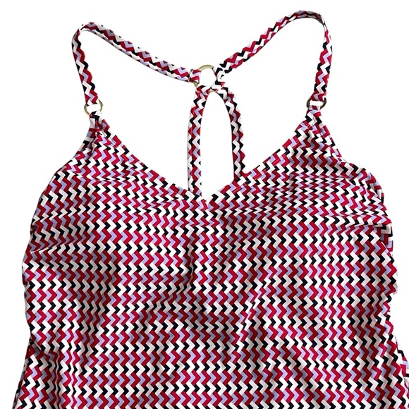 Kona Sol One Piece Chevron Swimsuit Women’s Plus Size 20 Multicolor Strappy - Picture 4 of 10